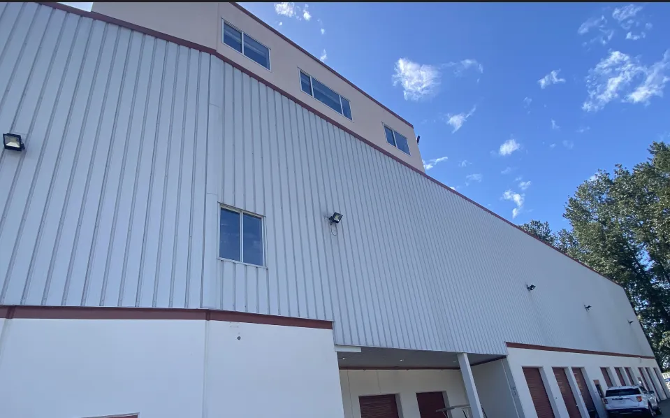 The same building after the exterior and gutter line were cleaned
