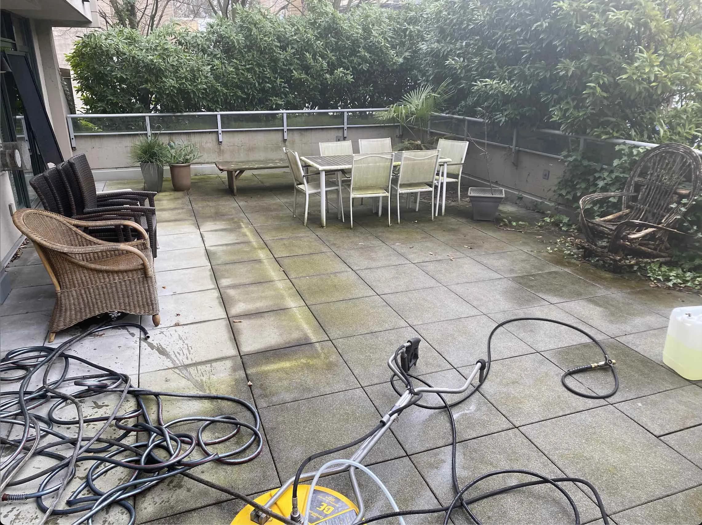 Before Patio Mildew Cleaning